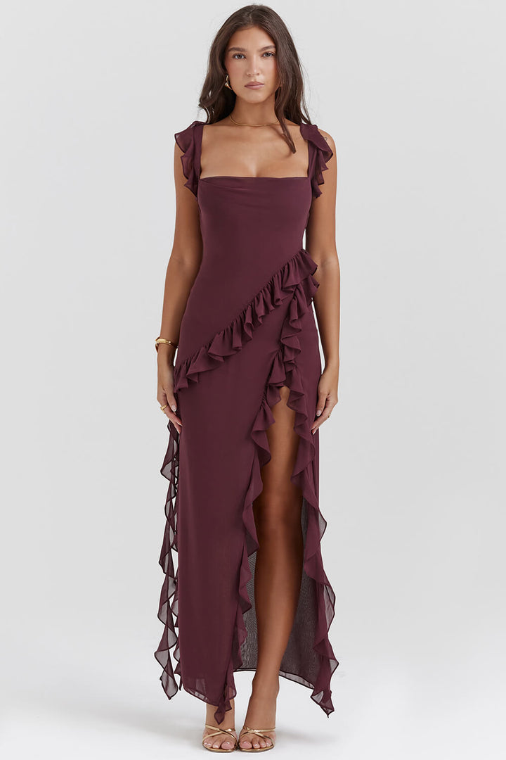 Mulberry ruffle maxi dress