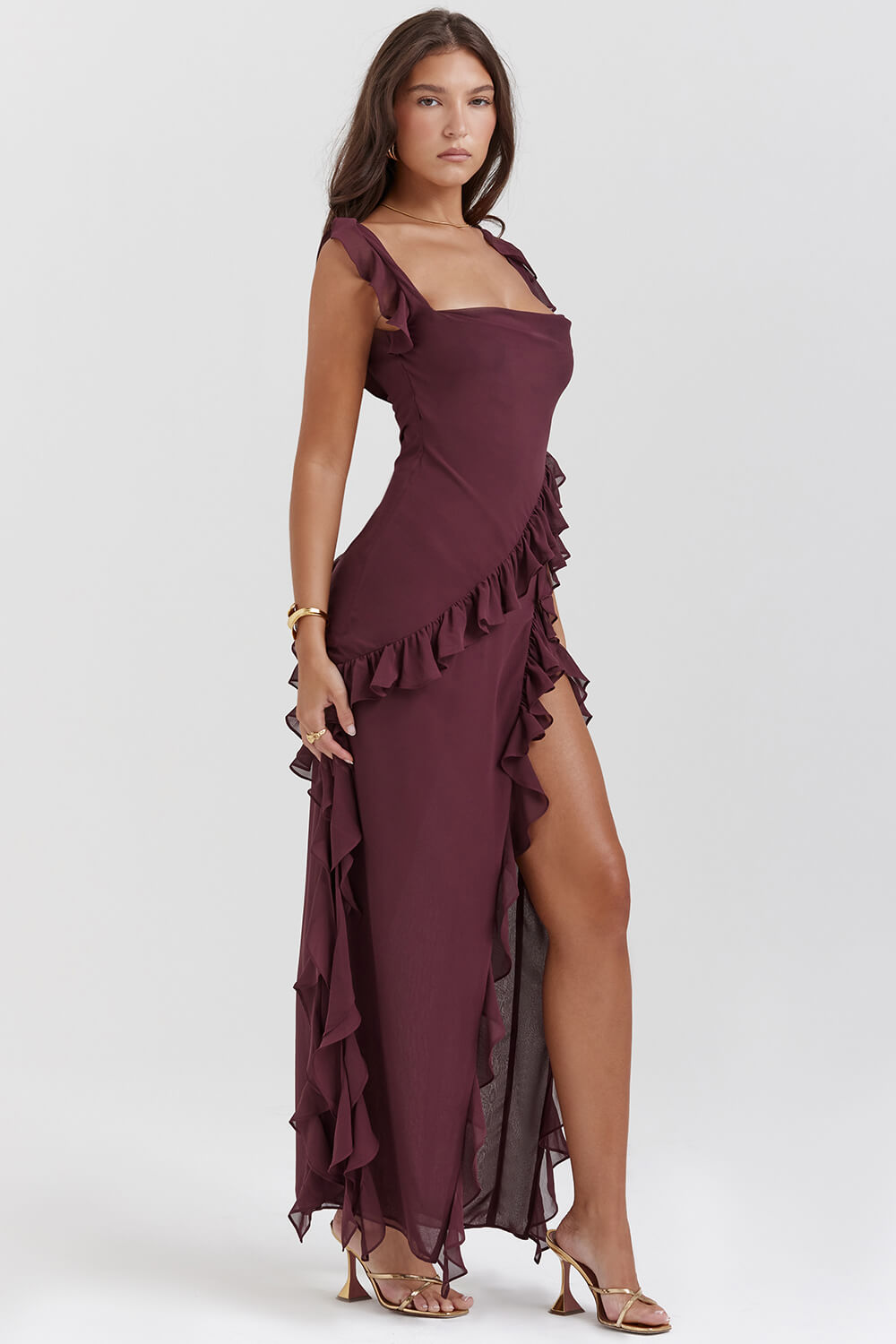 Mulberry ruffle maxi dress